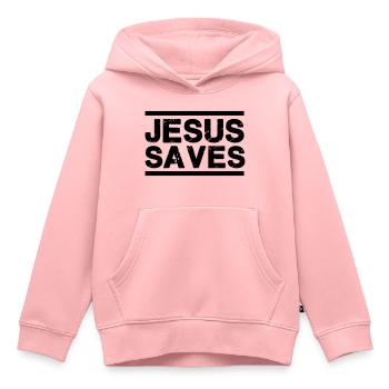 Jesus saves - Kids Premium Organic Hoodie - rose - Front - AI Model Kid Female (0cm)