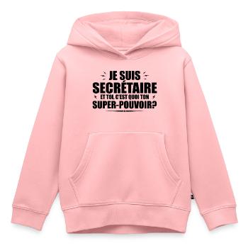 Ich bin Sekretärin. Was ist deine Superkraft? - Kinder Premium Organic Hoodie - Rosa - Vorne - AI Model Kid Female (0cm)