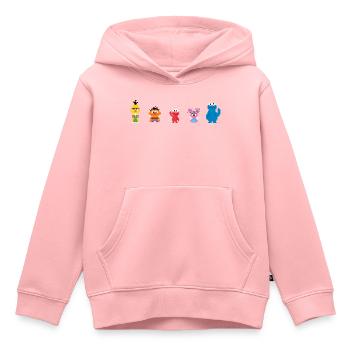 Sesamstraße Pixeldesign Charaktere - Kinder Premium Organic Hoodie - Rosa - Vorne - AI Model Kid Female (0cm)