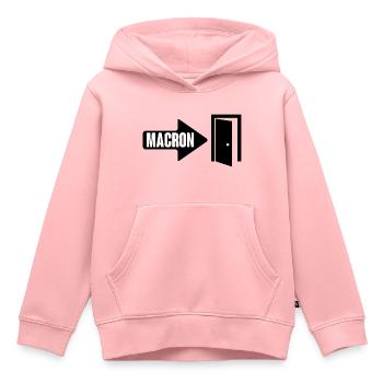 Macron la porte - Sweat Premium à capuche enfant bio - rose - Devant - AI Model Kid Female (0cm)