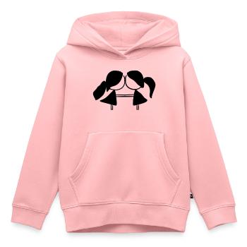 Pärchen lesbisch Symbol Liebe lgbt - Kinder Premium Organic Hoodie - Rosa - Vorne - AI Model Kid Female (0cm)
