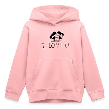 lesbisches paar pärchen ich liebe dich - Kinder Premium Organic Hoodie - Rosa - Vorne - AI Model Kid Female (0cm)