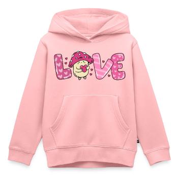 Mushroom in love heart couples valentine's day - Kids Premium Organic Hoodie - rose - Front - AI Model Kid Female (0cm)