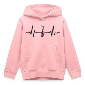 Saxophone heartbeat | Color changeable - Kids Premium Organic Hoodie - rose - Front - AI Model Kid Female (0cm)