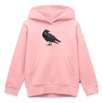 Rabe Krähe Aquarell - Kinder Premium Organic Hoodie - Rosa - Vorne - AI Model Kid Female (0cm)