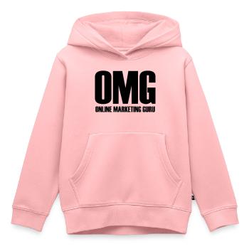 Idée de cadeau OMG Online Marketing Gourou - Sweat Premium à capuche enfant bio - rose - Devant - AI Model Kid Female (0cm)