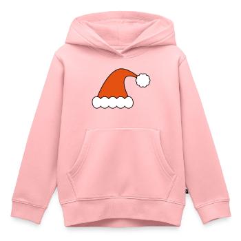 Père Noël clipart Noël motif - Sweat Premium à capuche enfant bio - rose - Devant - AI Model Kid Female (0cm)