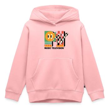 MTV Music Television Logo Coloré Avec Soleil - Sweat Premium à capuche enfant bio - rose - Devant - AI Model Kid Female (0cm)