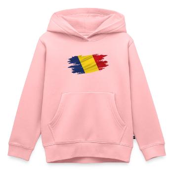 Flagge Patriot Geschenk Heimat Land Fahne Rumänien - Kinder Premium Organic Hoodie - Rosa - Vorne - AI Model Kid Female (0cm)