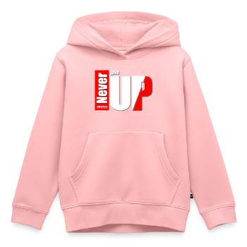 Ne jamais abandonner - Sweat Premium à capuche enfant bio - rose - Devant - AI Model Kid Female (0cm)