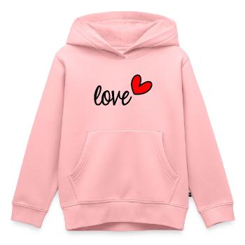 FATHER'S DAY. HAPPY FATHER'S DAY. DAD. FEAST. LOVE - Kids Premium Organic Hoodie - rose - Front - AI Model Kid Female (0cm)
