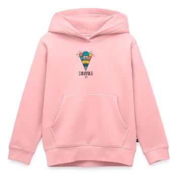 Jeunes sortant de l’école 2024 - Sweat Premium à capuche enfant bio - rose - Devant - AI Model Kid Female (0cm)