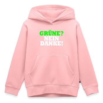 Grüne Nein Danke - Kinder Premium Organic Hoodie - Rosa - Vorne - AI Model Kid Female (0cm)
