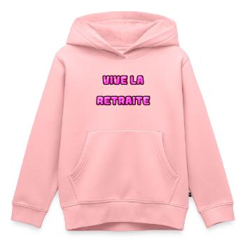 RETRAITE. RETRAITE. RETRAITEE. RETRAITE - Sweat Premium à capuche enfant bio - rose - Devant - AI Model Kid Female (0cm)