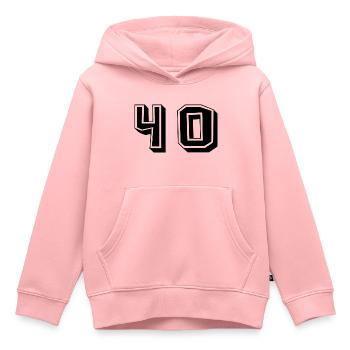 40. 40 JAHRE. 40-jähriges JUBILÄUM. GEBURTSTAG 40 JAHRE. - Kinder Premium Organic Hoodie - Rosa - Vorne - AI Model Kid Female (0cm)