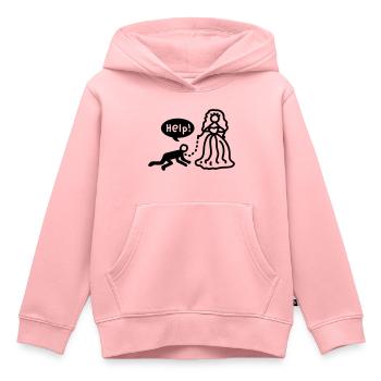 Verheiratet - help - Line - Kinder Premium Organic Hoodie - Rosa - Vorne - AI Model Kid Female (0cm)