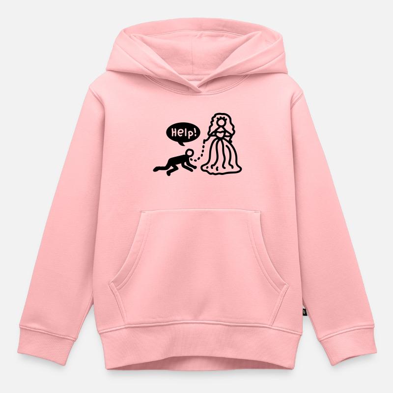 Marié - Aide - Ligne - Sweat Premium à capuche enfant bio - rose