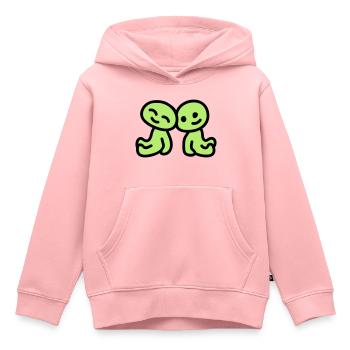 Amitié - amour - Sweat Premium à capuche enfant bio - rose - Devant - AI Model Kid Female (0cm)
