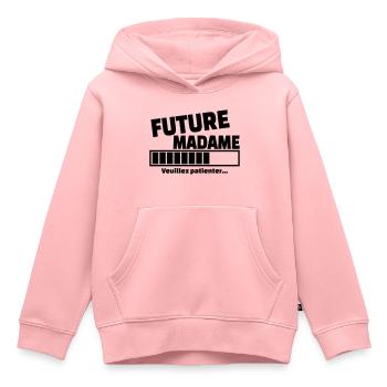 future madame - Sweat Premium à capuche enfant bio - rose - Devant - AI Model Kid Female (0cm)