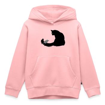 Cat & Mouse - Sweat Premium à capuche enfant bio - rose - Devant - AI Model Kid Female (0cm)