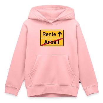 ortsschild_arbeit_rente__f3 - Sweat Premium à capuche enfant bio - rose - Devant - AI Model Kid Female (0cm)