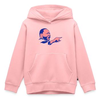 martin luther king visage leader politiq - Sweat Premium à capuche enfant bio - rose - Devant - AI Model Kid Female (0cm)
