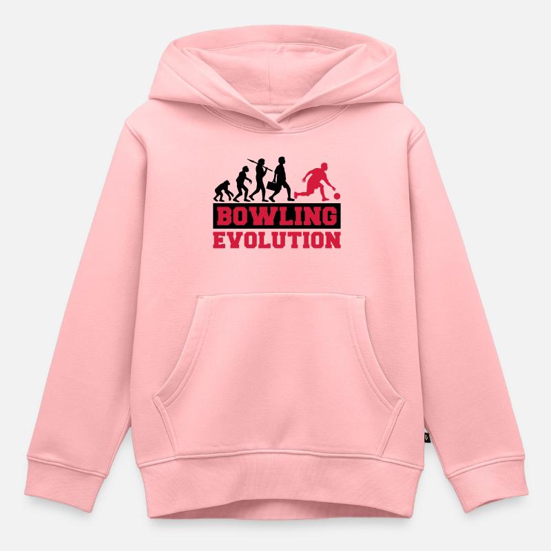 Bowling Evolution - Kinder Premium Organic Hoodie - Rosa