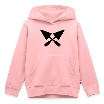 Maçon - Sweat Premium à capuche enfant bio - rose - Devant - AI Model Kid Female (0cm)