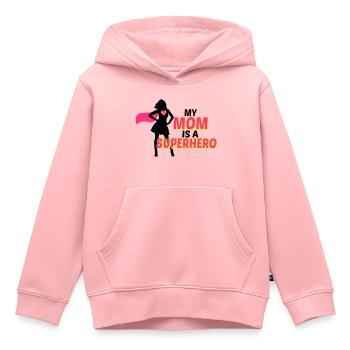 My mom is a Superhero - Sweat Premium à capuche enfant bio - rose - Devant - AI Model Kid Female (0cm)