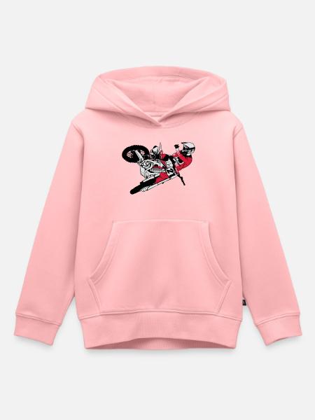 Moto Cross - motocross - Sweat Premium à capuche enfant bio - rose