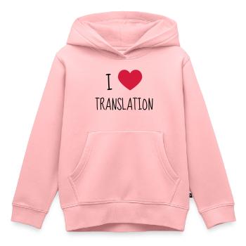 traducteur / traduction / traductrice / traduire - Sweat Premium à capuche enfant bio - rose - Devant - AI Model Kid Female (0cm)
