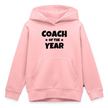 Coach / Coaching / Entraineur / Sport - Sweat Premium à capuche enfant bio - rose - Devant - AI Model Kid Female (0cm)