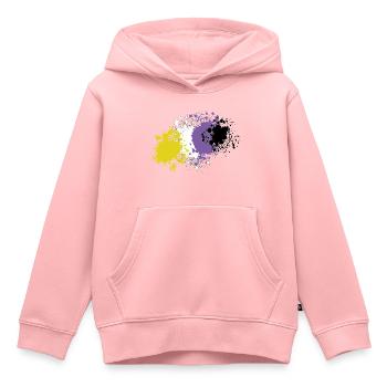 Nicht-Binär Pride Kleckse - Kinder Premium Organic Hoodie - Rosa - Vorne - AI Model Kid Female (0cm)