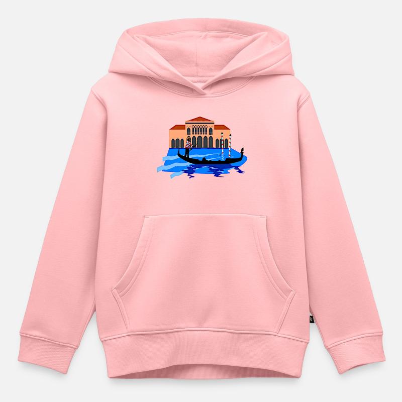 Venise - Sweat Premium à capuche enfant bio - rose