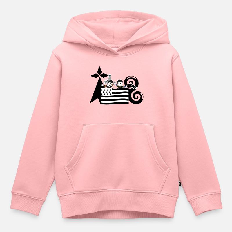 ensemble bretagne - Sweat Premium à capuche enfant bio - rose