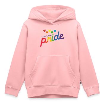 Leben mit Stolz - Kinder Premium Organic Hoodie - Rosa - Vorne - AI Model Kid Female (0cm)