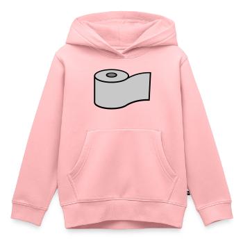 Conception du logo du rouleau de papier toilette - Sweat Premium à capuche enfant bio - rose - Devant - AI Model Kid Female (0cm)