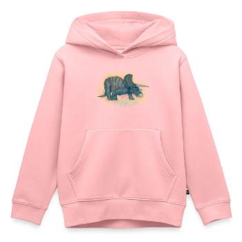 Gehörnte Dinosaurier - Kinder Premium Organic Hoodie - Rosa - Vorne - AI Model Kid Female (0cm)
