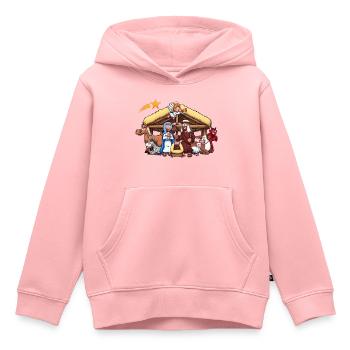 Crèche - Sweat Premium à capuche enfant bio - rose - Devant - AI Model Kid Female (0cm)