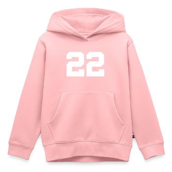 Anzahl 22 - Kinder Premium Organic Hoodie - Rosa - Vorne - AI Model Kid Female (0cm)