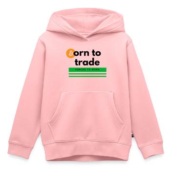 Né pour le commerce - Sweat Premium à capuche enfant bio - rose - Devant - AI Model Kid Female (0cm)