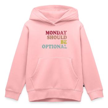 Monday should be optional Vintage - Kids Premium Organic Hoodie - rose - Front - AI Model Kid Female (0cm)