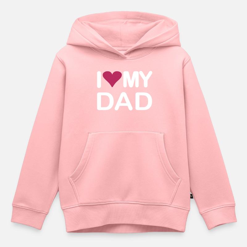 J’aime mon père - Sweat Premium à capuche enfant bio - rose