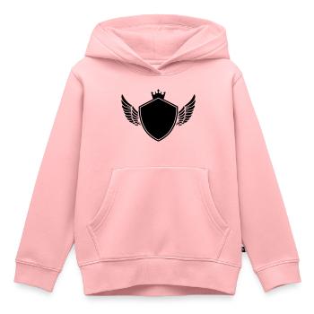 Armoiries - Sweat Premium à capuche enfant bio - rose - Devant - AI Model Kid Female (0cm)
