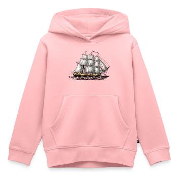 Segelschiff - Kinder Premium Organic Hoodie - Rosa - Vorne - AI Model Kid Female (0cm)