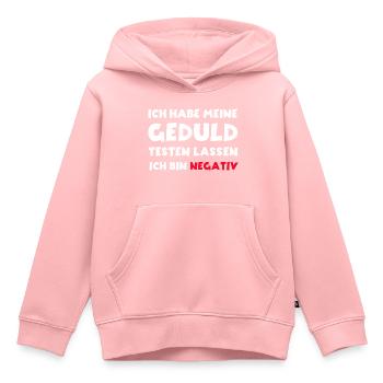 Ich habe meine Geduld testen lassen bin negativ - Kinder Premium Organic Hoodie - Rosa - Vorne - AI Model Kid Female (0cm)