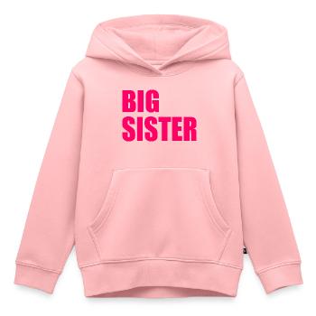 Big sister - Sweat Premium à capuche enfant bio - rose - Devant - AI Model Kid Female (0cm)