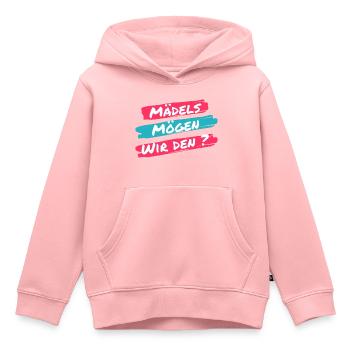 Mädels mögen wir den? Lustiger Spruch einer Klicke - Kinder Premium Organic Hoodie - Rosa - Vorne - AI Model Kid Female (0cm)