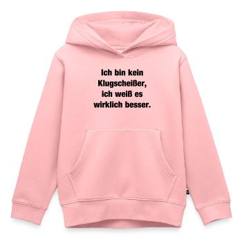 Klugscheißer - Kinder Premium Organic Hoodie - Rosa - Vorne - AI Model Kid Female (0cm)