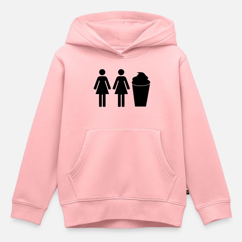 2 girls 1 cup - Sweat Premium à capuche enfant bio - rose